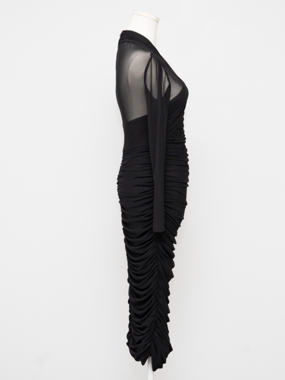 Kenneth Cole - Side Ruched Mesh Bodycon Dress - Picture 4 of 12